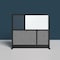 Luxor Workflow Modular Wall Room Divider System - Black Frame - 53" x 48" Starter Wall with Whiteboard MW-5348-FWCGB - alternate 2